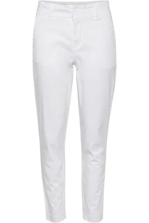 Part Two Femme, Pantalons, Blanc, Taille: 34 FR Pantalon Slim-fit en Coton