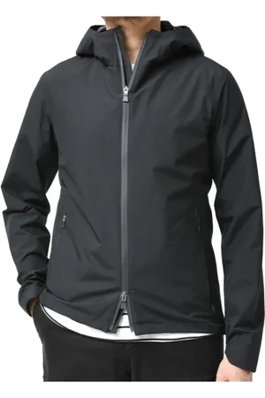 HERNO Homme, Vestes, Noir, Taille: XL Veste de Pluie en Nylon Noir avec Capuche à Cordon