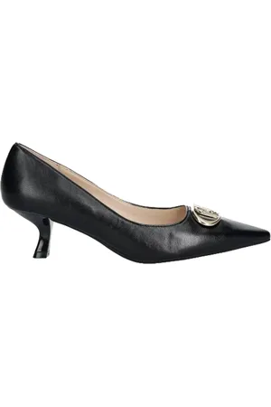 Liu Jo Femme, Chaussures, Noir, Taille: 38 EU Escarpins en Cuir avec Logo Métallique