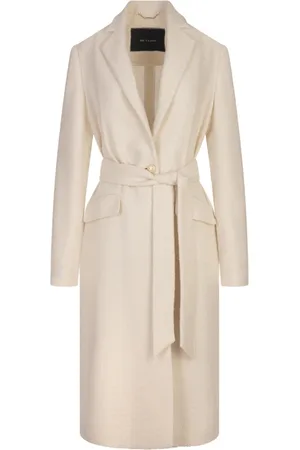 Kiton Femme, Manteaux, Blanc, Taille: 40 FR Manteau Midi Ivoire en Mélange Cachemire