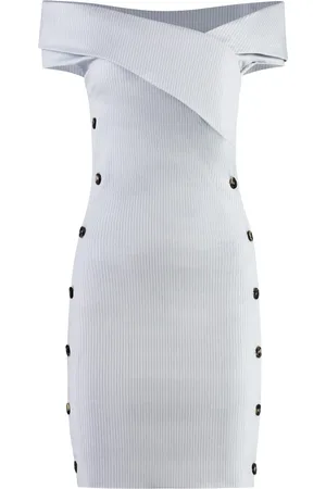 Serafini Femme, Robes, Gris, Taille: 40 FR Robe Courte Rayée