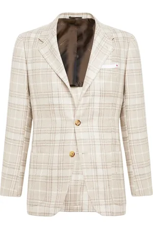 Kiton Homme, Vestes, , Taille: XL Veste en Tartan de Laine