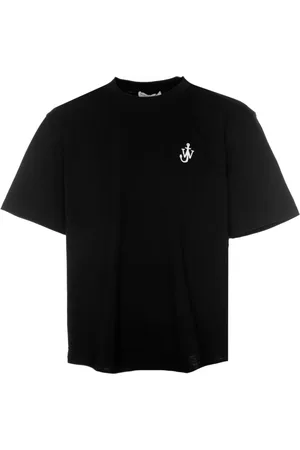 J.W.Anderson Homme, Tops, Noir, Taille: 2XL T-shirt à Manches Courtes avec Broderie Ancre