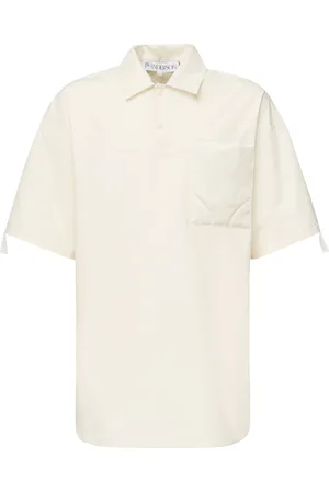 J.W.Anderson Homme, Tops, Blanc, Taille: S Polo matelassé à poche en satin