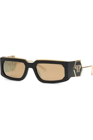 Philipp Plein Unisex, Accessoires, Noir, Taille: ONE Size Lunettes de soleil noires brillantes