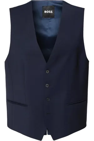 HUGO BOSS Homme, Costumes, Bleu, Taille: M Gilet Minimaliste en Mélange de Laine