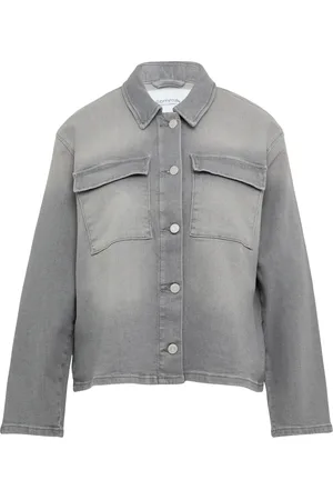 Comma, Femme, Vestes, Gris, Taille: 44 FR Overshirt Denim avec Poches