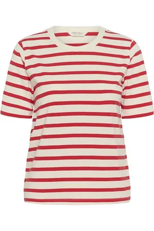 Part Two Femme, Tops, Multicolore, Taille: 40 FR T-shirt Rayé Doux-Amer et Blanc