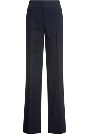 HUGO BOSS Femme, Pantalons, Bleu, Taille: 36 FR Pantalon en lin avec taille élastique