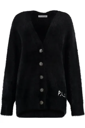 Serafini Femme, Pulls, Noir, Taille: 40 FR Cardigan Maxi Orné