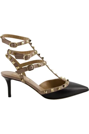 VALENTINO GARAVANI Femme, Chaussures, Noir, Taille: 36 EU Escarpins Rockstud Noirs et Beige