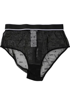 Dolce & Gabbana Femme, Sous-vêtements, Noir, Taille: 40 FR Elegant Tulle Panty