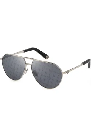 Philipp Plein Homme, Accessoires, Gris, Taille: ONE Size Lunettes de soleil à verres miroirs