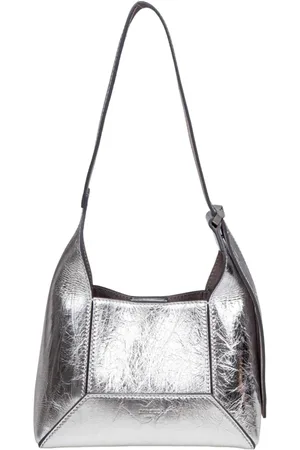 Jimmy Choo Femme, Sacs, Gris, Taille: ONE Size Sac bandoulière en cuir laminé argenté