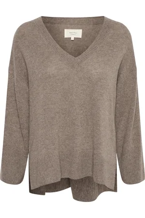 Part Two Femme, Pulls, Brun, Taille: 42 FR Pull en maille à col en V