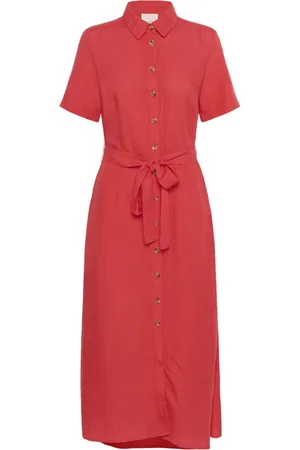 Part Two Femme, Robes, Rouge, Taille: 42 FR Robe-chemise Douce-amère avec ceinture