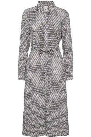 Part Two Femme, Robes, Gris, Taille: 38 FR Robe Chemise Graphique Feuilles Midnight Sail
