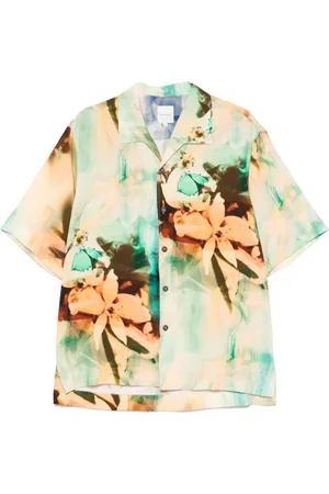 Paul Smith Homme, Chemises, Vert, Taille: L Chemise Verte à Boutons Manches Courtes