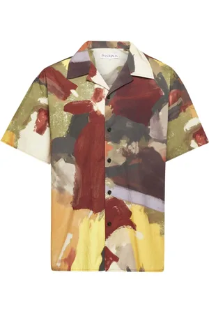J.W.Anderson Homme, Chemises, Multicolore, Taille: S Chemise Verte à Col Camp