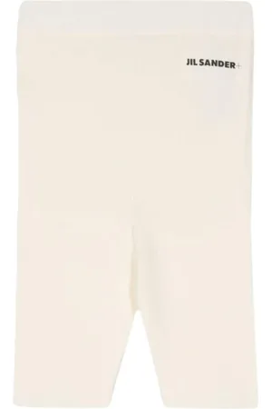 Jil Sander Femme, Shorts, , Taille: 36 FR Short en Coton avec Logo et Taille Élastiquée