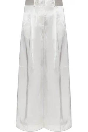 Jil Sander Femme, Pantalons, Blanc, Taille: 38 FR Pantalon Étincelant