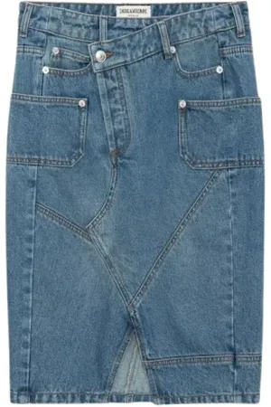 Zadig & Voltaire Femme, Jupes, Bleu, Taille: 40 FR Jupe en jean tendance