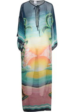 Casablanca Femme, Robes, Multicolore, Taille: 40 FR Kaftan Coucher de Soleil Estival