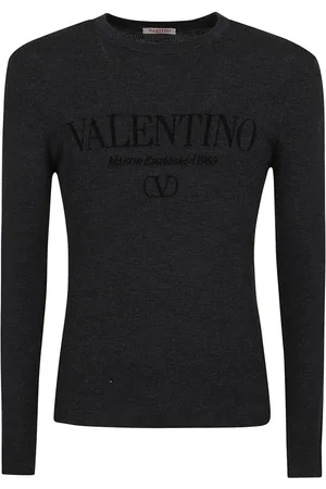 VALENTINO GARAVANI Homme, Pulls, Gris, Taille: S Pull en Laine à Col Rond avec Logo