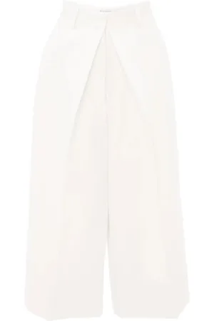 J.W.Anderson Femme, Pantalons, Blanc, Taille: 40 FR Pantalon Blanc Décontracté à Pinces