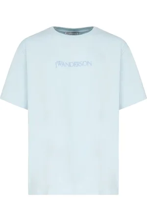 J.W.Anderson Homme, Tops, Bleu, Taille: L T-shirt à Manches Courtes avec Logo Brodé en 3D