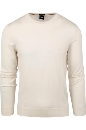 HUGO BOSS Homme, Pulls, Blanc, Taille: 2XL Pull en laine avec logo brodé