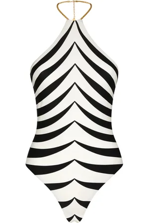Tom Ford Femme, Maillots de bain, Blanc, Taille: 38 FR Maillot de bain blanc avec col chaîne dorée