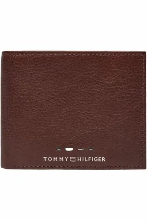 Tommy Hilfiger Homme, Accessoires, Brun, Taille: ONE Size Portefeuille en cuir marron Bifold