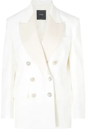 Pinko Femme, Vestes, Blanc, Taille: 40 FR Vallini Giacca Doppio Bianco Blazer
