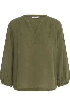 Part Two Femme, Blouses et Chemises, Vert, Taille: 36 FR Chemisier Simple à Plis
