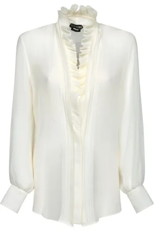 Tom Ford Femme, Blouses et Chemises, Blanc, Taille: 40 FR Chemise Blanche en Georgette de Soie