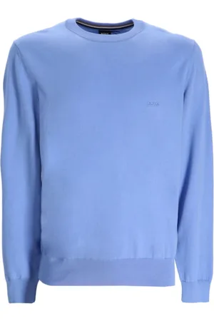 HUGO BOSS Homme, Pulls, Bleu, Taille: XL Pull Col Rond Essentiel Rayures Bleues