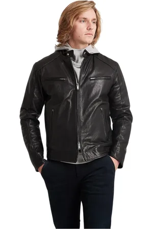 Dondup Homme, Vestes, Noir, Taille: L Veste de motard en cuir