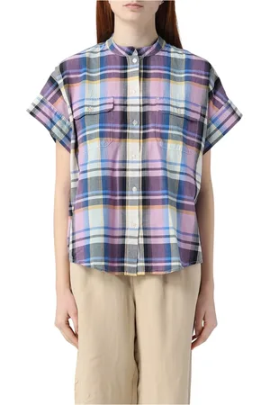Woolrich Femme, Blouses et Chemises, Bleu, Taille: 42 FR Chemisier à Carreaux Appalachian Train