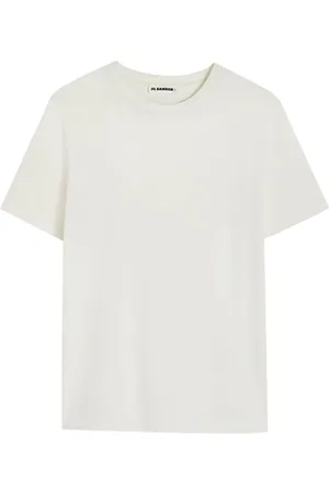 Jil Sander Femme, Tops, , Taille: 38 FR T-shirt en coton avec logo imprimé sur le devant