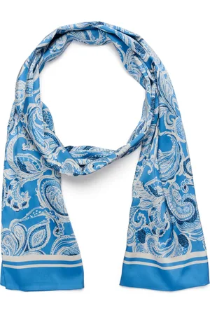 Part Two Femme, Accessoires, Bleu, Taille: ONE Size Foulard Imprimé Cachemire