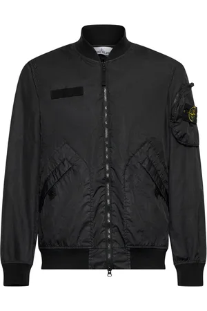 Stone Island Homme, Vestes, Noir, Taille: M Blouson Bomber Noir avec Fermeture Éclair