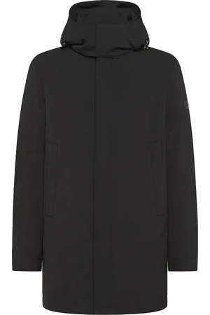 Peuterey Homme, Manteaux, Noir, Taille: L Trench-coat hydrofuge à capuche