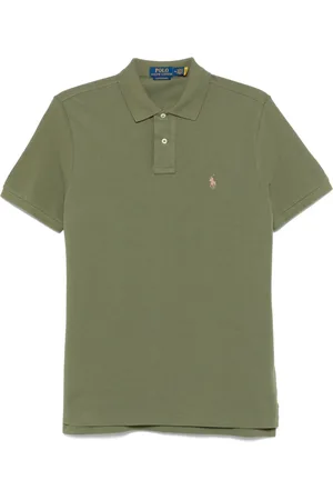 Ralph Lauren Homme, Tops, Vert, Taille: L Polo en maille de coton coupe slim sur mesure