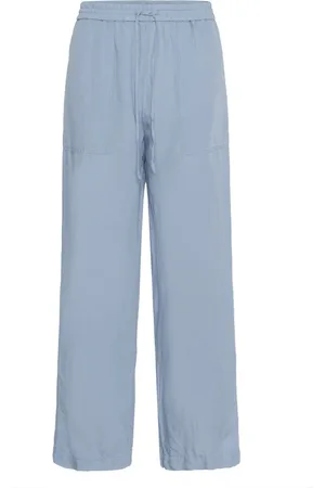 Part Two Femme, Pantalons, Bleu, Taille: 46 FR Pantalon Droit en Denim Délavé