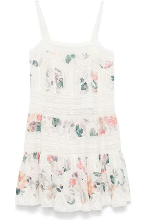 ZIMMERMANN Femme, Robes, Multicolore, Taille: 38 FR Mini-robe Acacia à bordure en dentelle