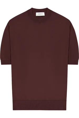 LANEUS Homme, Pulls, Brun, Taille: S T-shirt à col rond en tricot