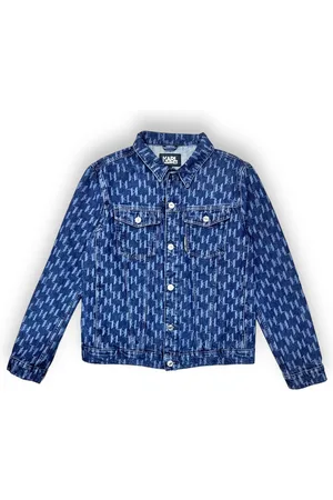Karl Lagerfeld Homme, Vestes, Bleu, Taille: XL Veste en coton bleu Coupe régulière