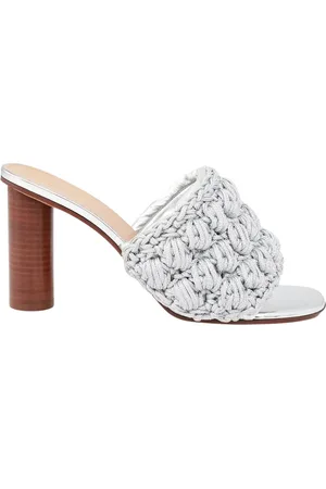 J.W.Anderson Femme, Chaussures, Gris, Taille: 38 EU Sandales à Talons Argentées avec Bride Tressée