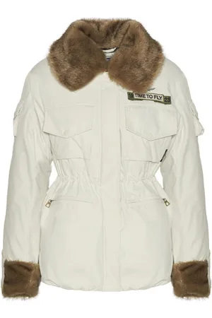 Aeronautica Militare Femme, Vestes, , Taille: 42 FR Veste imperméable en fausse fourrure et shearling